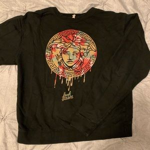 Fresh Talent Versace inspired Black Crewneck Small